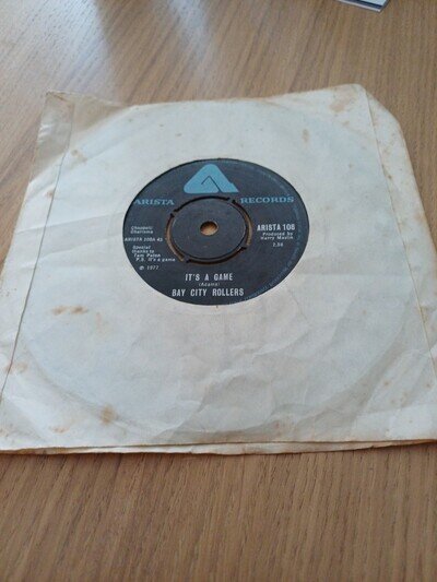 Bay City Rollers It's A Game 1977 UK 7" Vinyl Arista ARISTA 108 Push-Out Center