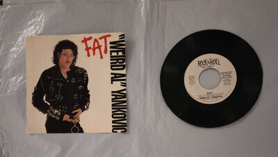 1980's Novelty 45 with picture sleeve. Weird Al Yankovic Fat (promo 45)