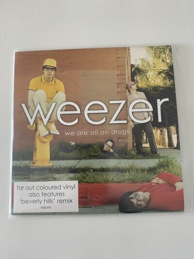 WEEZER-WE ARE ALL ON DRUGS/BEVERLEY HILLS 7" PINK VINYL RECORD 2005!