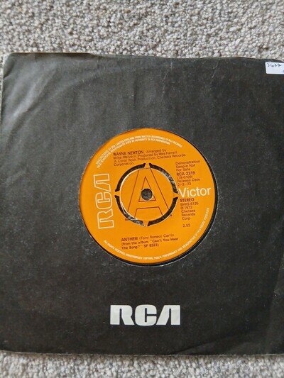 Wayne Newton - Anthem 7" Promo / Demo Vinyl Single Record