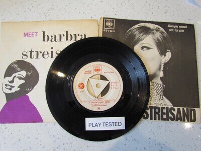 **RARE BARBRA STREISAND SAMPLE EP 7" VINYL 1966 4 PAGE INSERT 4 SONGS V G COND