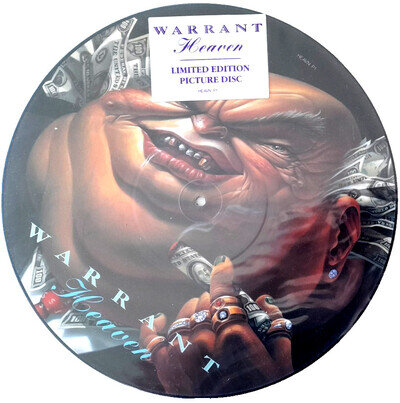 NEAR MINT! NM Warrant Heaven 12" VINYL PICTURE DISC 1989 Bon Jovi & Hype Sticker