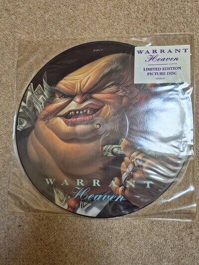 Warrant-Heaven Limited Edition 12" Picture Disk In Excellent Condition