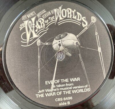 JEFF WAYNE'S WAR OF THE WORLDS - THE EVE OF THE WAR - 7" Vinyl 1978 VG+