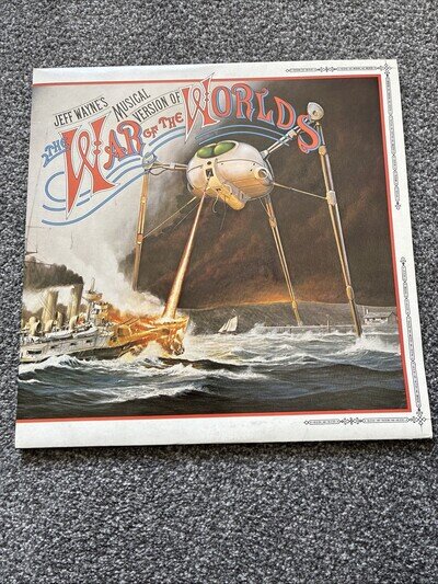 JEFF WAYNE WAR OF THE WORLDS 1978 CBS RED LABELS WITH BOOKKET NEAR MINT STUNNING