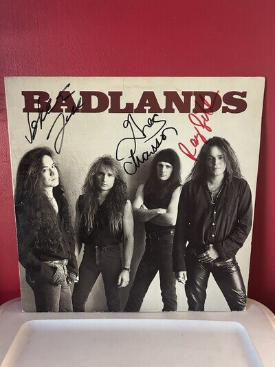 Badlands- Badlands 1989 Debut Record! Signed! Ray Gillen, Jake E Lee Free Ship!