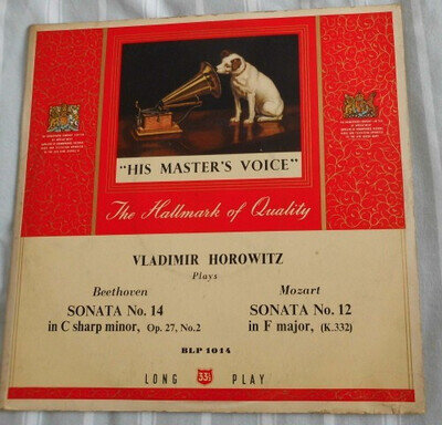 VLADIMIR HOROWITZ PLAYS BEETHOVEN SONATA No 14 / MOZART SONATA No 12 : 10" LP