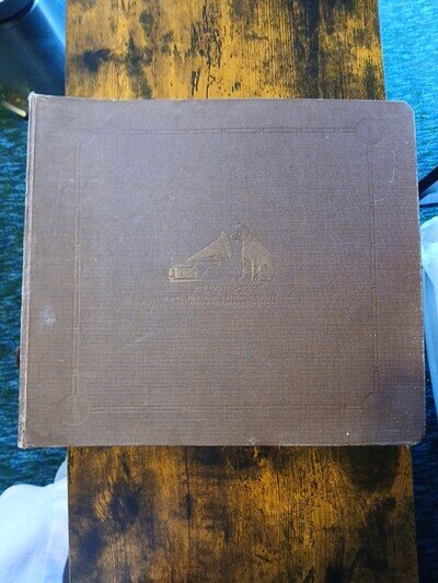 Vintage HMV Record Binder 78RPM Storage 1904 W/ 4 Mixed Records Early 1900's