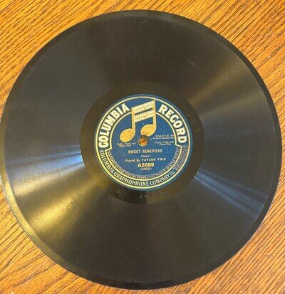 78 RPM 10": Columbia A2089-Taylor Trio-SILVER THREADS AMONG/ SWEET GENEVIEVE