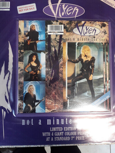 VIXEN--NOT A MINUTE TOO SOON-LTD EDITION-7in SINGLE +4 COLOUR PRINTS