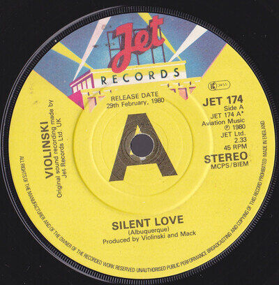VIOLINSKI : SILENT LOVE : PROMO 7" SINGLE FROM 1980