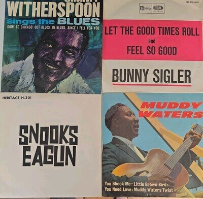Vintage Blues EP Record Lot Muddy Waters Snooks Eaglin Jimmy Witherspoon Bunny