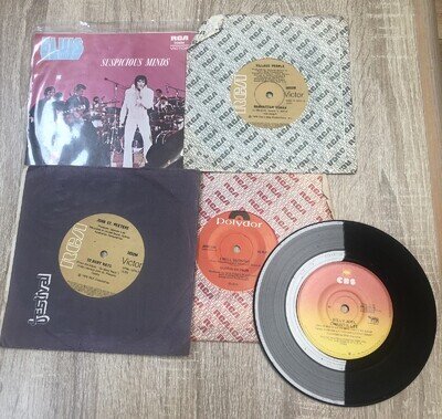 Vintage 7" Vinyl Singles Elvis Gloria Gaynor Village People Billy Joel