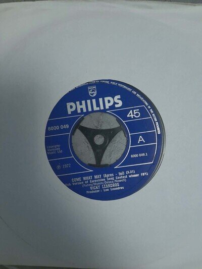 Vicky Leandros - Come What May / Take A Little Time (Philips 1972) 7" Single