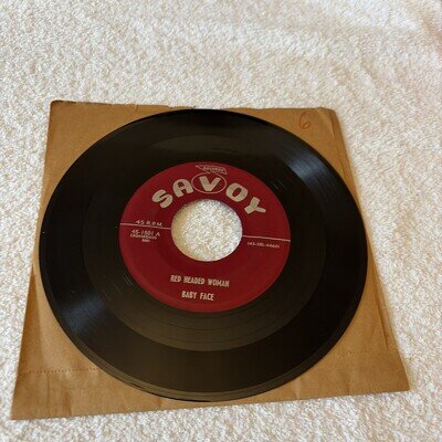Baby Face 7” Single. Red Headed Woman/Moonshine Baby. Savoy Label 1960 45 Rpm