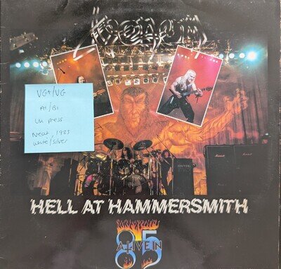 Venom Hell At Hammersmith Alive In ‘85 Vinyl Record VG+/VG NEAT53-12 1985