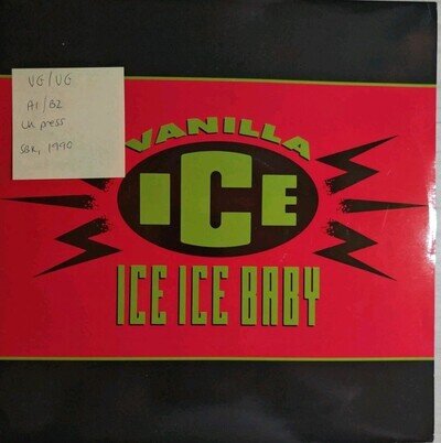 Vanilla Ice Ice Ice Baby Vinyl Record VG/VG 12SBK 18 1990