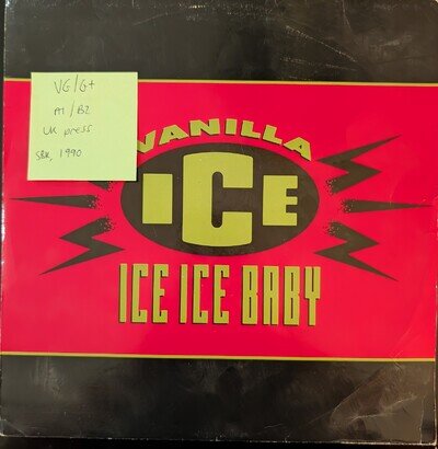 Vanilla Ice Ice Ice Baby Vinyl Record VG/G+ 12SBK 18 1990