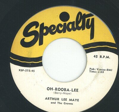 " OH-ROOBA-LEE." arthur lee maye. SPECIALITY 7in 1970 reissue.