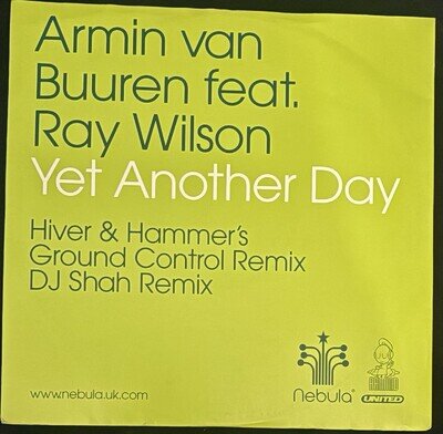 Armin Van Buuren Yet Another Day Feat Ray Wilson 12” Trance Vinyl Rare EX/EX