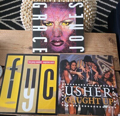 Vinyl X3 12" Singles Usher, Grace Jones, Fine Young Cannibals Bundle