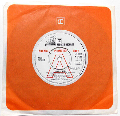 Arlo Guthrie Ukulele Lady 7" Vinyl Promo UK 1972 Reprise Records
