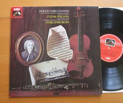 ASD 3076 Bach Violin Concertos Perlman Barenboim 1975 EMI Stereo Vinyl EX