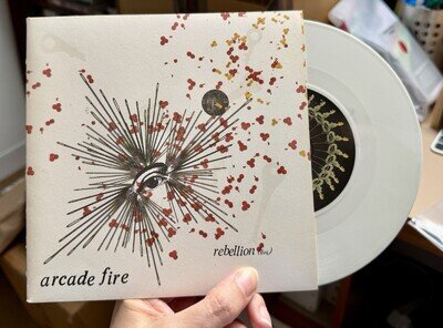 Arcade Fire Rebellion (Lies) 7 Inch White Vinyl Single 2005 Never Played