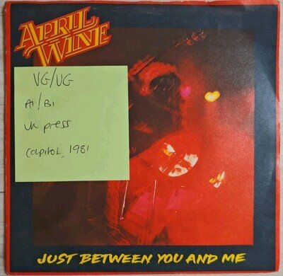 April Wine Just Between You And Me Vinyl Record VG/VG CL16184 1981