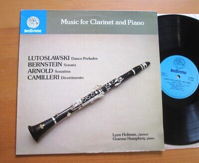 BVR 311 Music For Clarinet & Piano Lutoslawski Bernstein Lynn Holman Bedivere LP