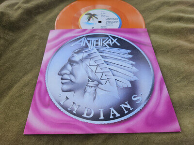 ANTHRAX -INDIANS / SABBATH BLOODY SABBATH TAINT ORANGE WAX -ISLAND P/s 7"-Nm/Ex+