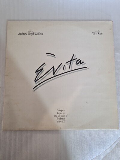 Andrew Lloyd Webber- Evita Double Vinyl LP UK Reissue 1985 VG, VG +
