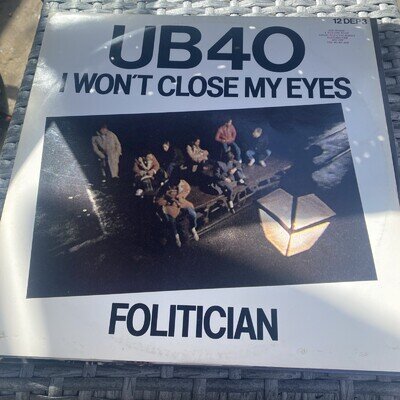 UB40 I Won't Close My Eyes 1982 UK 12" vinyl Folitician original EXCELLENT COND