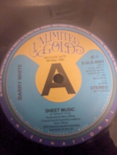 80s SOUL CLASSIC! Barry White Sheet Music UK Unlimited Gold DEMO 45