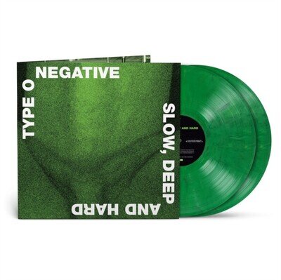 TYPE O NEGATIVE - Slow Deep Hard Green/Black Marbled Vinyl Rocktob - K23z