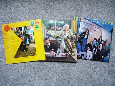 10cc 3 x LP Vinyl Records Job Lot Sheet Music + How Dare You + Live And Let Live