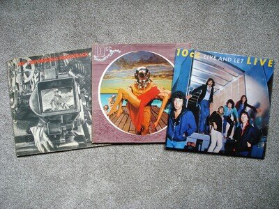 10cc 3 x LP Job Lot Original Soundtrack + Deceptive Bends + Live And Let Live