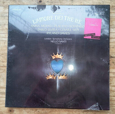 MONTEMEZZI "L'AMORE DEI TRE RE" 1977 RCA BOX SET ANNA MOFFO PLACIDO DOMINGO NEW!