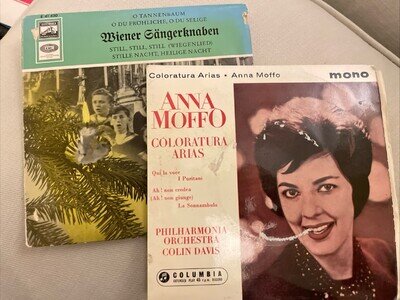 Two Single Vinyls Anna Moffo And Wiener Gangerknaben Silent Night In German