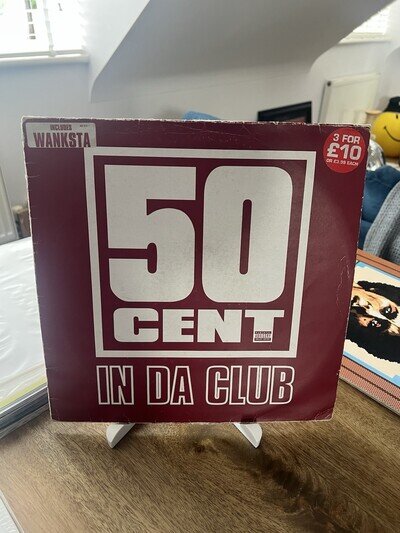 50 Cent in Da Club 12" Vinyl Record (2003) Shady Aftermath G-Unit with Wanksta