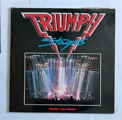 TRIUMPH - STAGES - UK 1ST PRESS 2-LP (1985) MCA - HARD ROCK