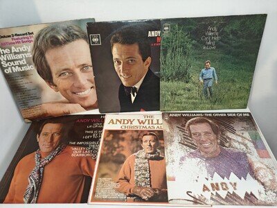 Andy Williams Vinyl LP Bundle 6x Records Inc Christmas Album Easy Listening Lot