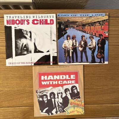 Traveling wilburys 3 x 7” Nobody’s Child / Handle With / End Of Line - Beatles