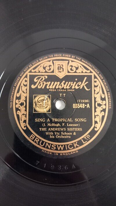 Andrews Sisters - Sing A Tropical Song / Straighten Up And Fly Right - 10"