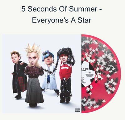 5 seconds of summer EVERYONE’S A STAR confetti star filled vinyl PRESALE 10/7