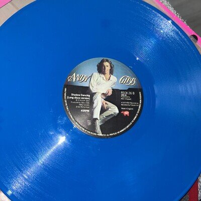 ANDY GIBB 12” BLUE COLOURED VINYL RECORD ‘DON’T THROW IT ALL AWAY’ (RSO)