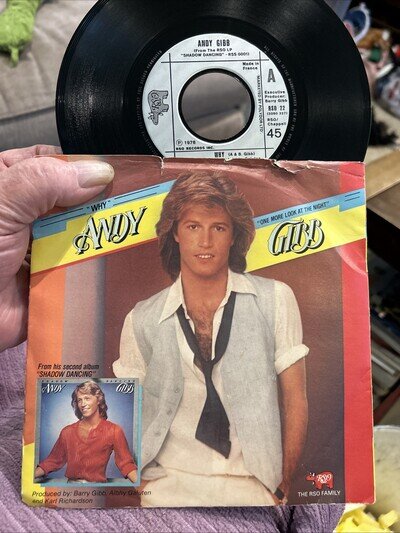 ANDY GIBB - Why 7” Single Vinyl Record 1978 RSO 22 Bee Gees Vg+