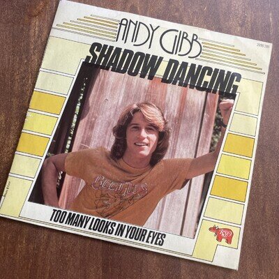 ANDY GIBB - Shadow Dancing 45 RSO FRANCE 7" VINYL PIC/sleeve vgc