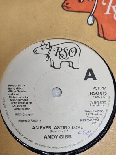 Andy Gibb an Everlasting Love 7" Vinyl Single
