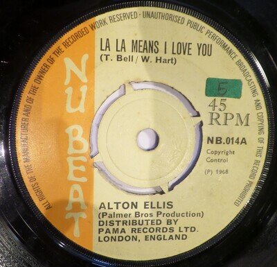 ALTON ELLIS LA LA MEANS I LOVE YOU NU BEAT FAWN LABEL 45